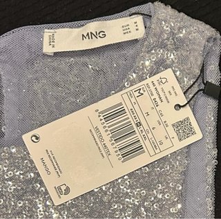 Vestido lentejuelas Mango morado/plata