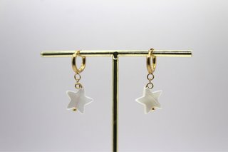 Pendientes de Acero Inoxidable en Nácar.