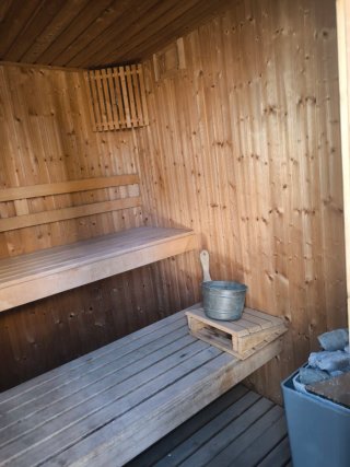 Caseta de sauna de madera