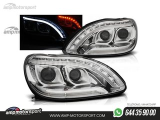 FAROS DELANTEROS LUZ DIURNA LED + TUBE LIGHT PARA MERCEDES CLASE S W220