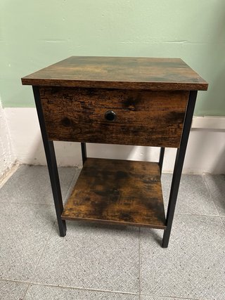 2 Mesitas de Noche Madera y Metal