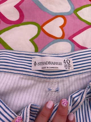 Pantalón cargo rayas azul y blanco