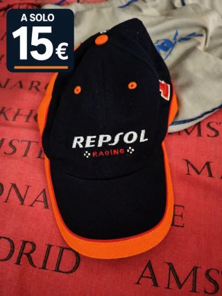 Gorra Repsol Racing Negra y Naranja