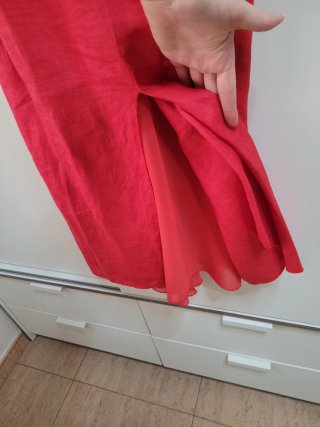 Vestido Adolfo Domínguez Rojo de lino, M-L