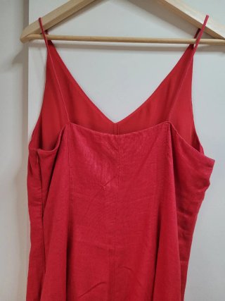 Vestido Adolfo Domínguez Rojo de lino, M-L