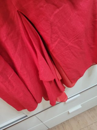 Vestido Adolfo Domínguez Rojo de lino, M-L