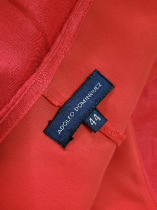 Vestido Adolfo Domínguez Rojo de lino, M-L