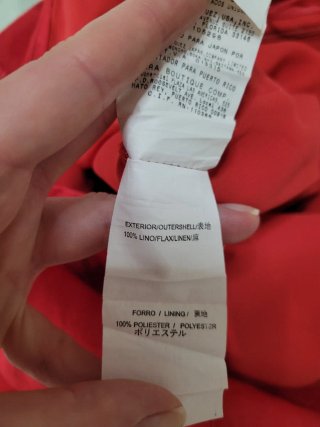 Vestido Adolfo Domínguez Rojo de lino, M-L