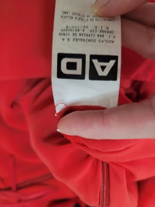 Vestido Adolfo Domínguez Rojo de lino, M-L