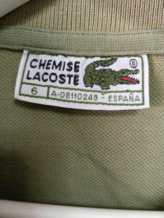 Polo Lacoste vintage  Verde Oliva