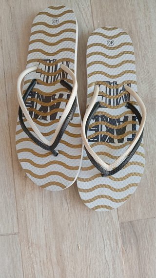 Infradito Donna Mare N.40 Beige Oro Bianco