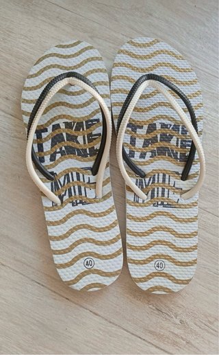 Infradito Donna Mare N.40 Beige Oro Bianco