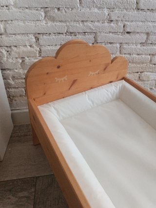 Cambiador bebé madera natural nube