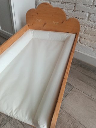 Cambiador bebé madera natural nube