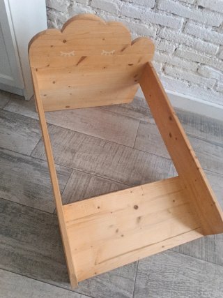 Cambiador bebé madera natural nube