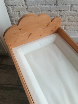 Cambiador bebé madera natural nube