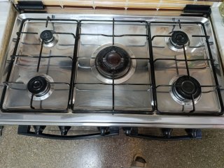 Cocina Acero inoxidable con portabombona de 90 cm