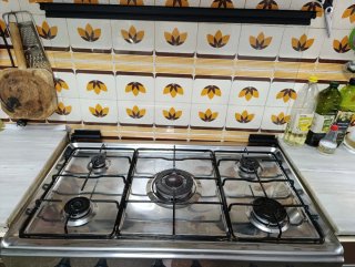 Cocina Acero inoxidable con portabombona de 90 cm