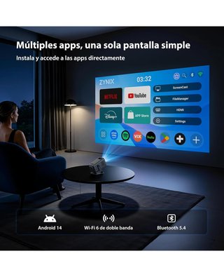 ★Mini Proyector Cine en casa 4K Soportado Auto Key