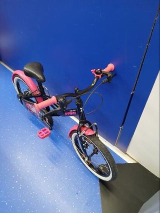 Bicicleta niños 16 pulgadas Btwin 500 Spy Hero Girl negra