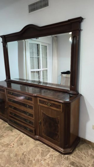 Mueble tocador madera con espejo