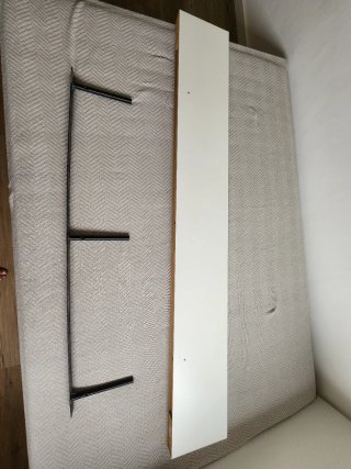 Estantería blanca 190cm con soporte pared