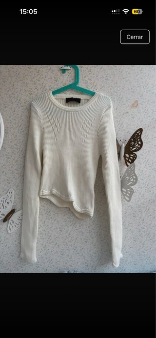 Top blanco manga larga teen