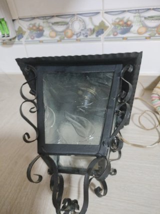 Farol antiguo forja cristal