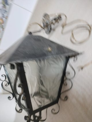 Farol antiguo forja cristal