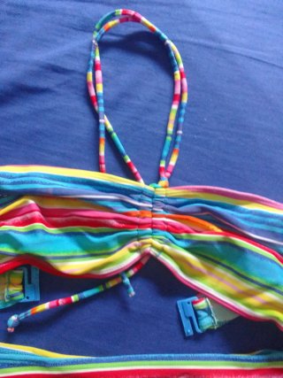 Bikini de rayas multicolor