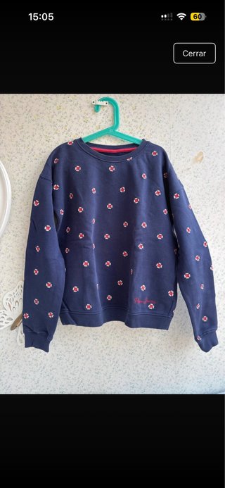 Sudadera niña azul con estampado