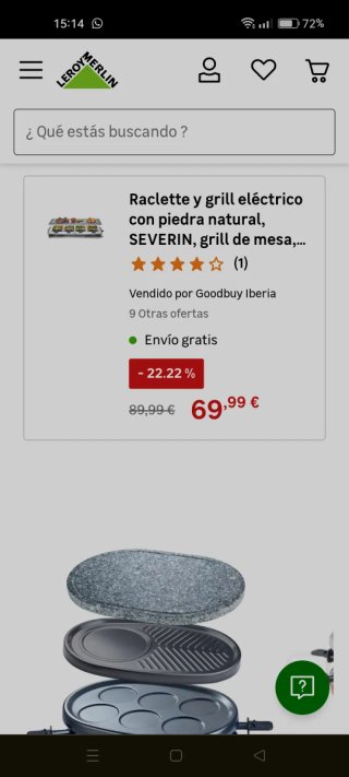 Raclette H.Koenig 4 en 1 para 8 personas