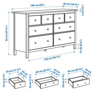 Cómoda Ikea Hemnes Negra