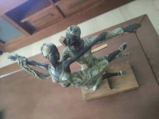 Figura Bronce Bailarines Firmada