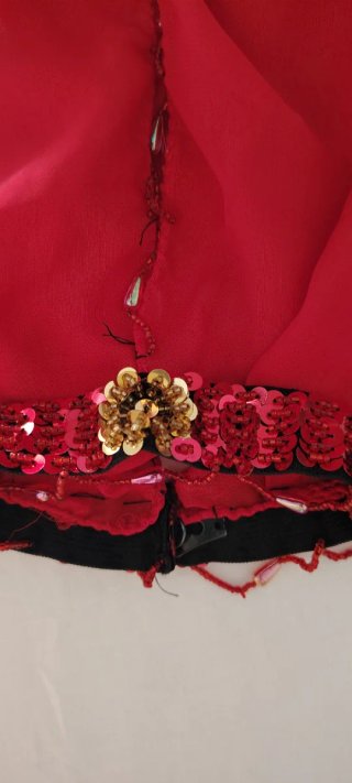 Conjunto Danza Oriental Rojo y Dorado