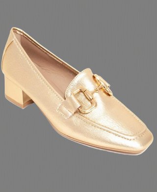 Mocasines dorados elegantes Talla 38/39