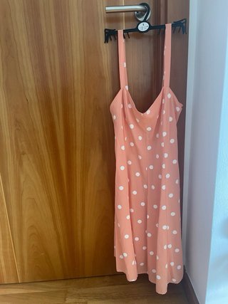 Vestido coral lunares blancos tirantes XXS
