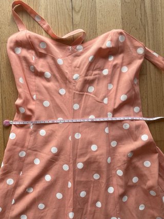 Vestido coral lunares blancos tirantes XXS