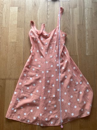 Vestido coral lunares blancos tirantes XXS