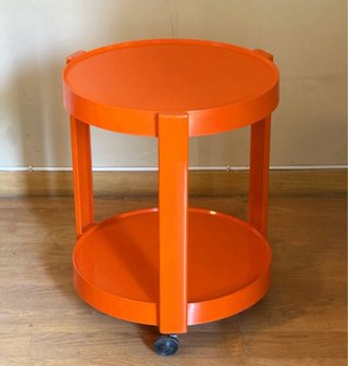 Carro camarera auxiliar vintage naranja