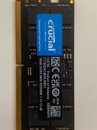 Memoria Crucial CT16G56C46S5 DDR5 SODIMM 5600 16GB