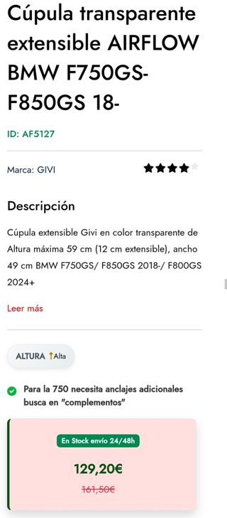 Cúpula Givi Airflow BMW F850 GS