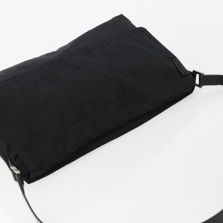 FENDI Zucca Canvas Shoulder Bag Black Silver Auth