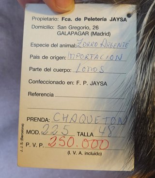 Abrigo auténtico de Zorro Argenté (Silver Fox) New