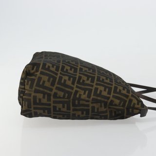 FENDI Zucca Canvas Tote Bag Black Brown Auth