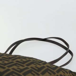 FENDI Zucca Canvas Tote Bag Black Brown Auth