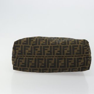 FENDI Zucca Canvas Tote Bag Black Brown Auth