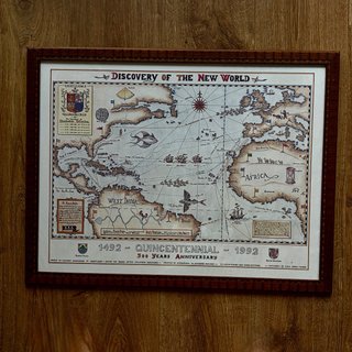 Cuadro mapa antiguo “Discovery of the New World”