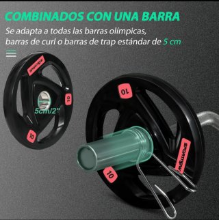 Barra olímpica de 15 kilos  con 2 discos de 10kilo