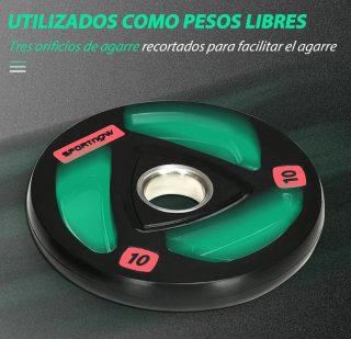 Barra olímpica de 15 kilos  con 2 discos de 10kilo